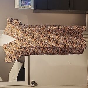 Shein floral shift dress with ruffle sleeves